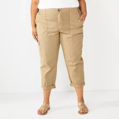 Plus Size Sonoma Goods For Life® Cargo Utility Capri Pants -Sonoma Goods For Life Shop 5927176 Khaki