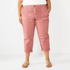 Plus Size Sonoma Goods For Life® Cargo Utility Capri Pants -Sonoma Goods For Life Shop 5927176 Mauve