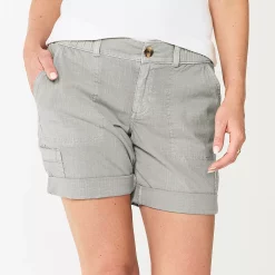 Petite Sonoma Goods For Life® Utility Bermuda Shorts -Sonoma Goods For Life Shop 5927882 Light Gray