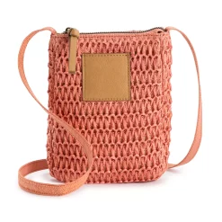 Sonoma Goods For Life® Straw Phone Crossbody Bag -Sonoma Goods For Life Shop 5931659 Dark Natural Salmon