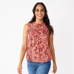 Women's Sonoma Goods For Life® Yoke Front Top -Sonoma Goods For Life Shop 5945393 Berry Floral
