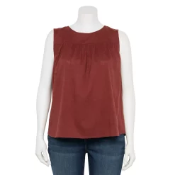 Plus Size Sonoma Goods For Life® Yoke Front Tank -Sonoma Goods For Life Shop 5953566 Maroon