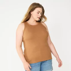 Plus Size Sonoma Goods For Life® High Neck Layering Tank -Sonoma Goods For Life Shop 5955408 Brown