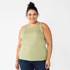 Plus Size Sonoma Goods For Life® High Neck Layering Tank -Sonoma Goods For Life Shop 5955408 Light Green