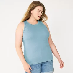 Plus Size Sonoma Goods For Life® High Neck Layering Tank -Sonoma Goods For Life Shop 5955408 Sky Blue