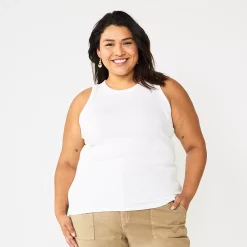 Plus Size Sonoma Goods For Life® High Neck Layering Tank -Sonoma Goods For Life Shop 5955408 White