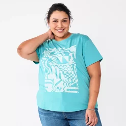 Plus Size Sonoma Goods For Life® Relaxed Graphic Tee -Sonoma Goods For Life Shop 5988101 Turqouise Geo