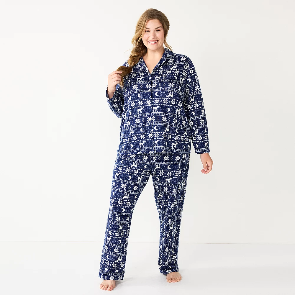 Plus Size Sonoma Goods For Life® Knit Pajama Shirt & Pajama Pants Sleep Set 2 Plus Size Sonoma Goods For Life® Knit Pajama Shirt & Pajama Pants Sleep Set - Image 2