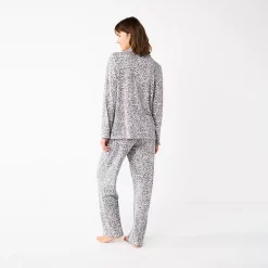 Women's Sonoma Goods For Life® Knit Pajama Shirt & Pajama Pants Sleep Set -Sonoma Goods For Life Shop 6076381 ALT