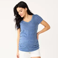 Maternity Sonoma Goods For Life® Essential V-Neck Tee -Sonoma Goods For Life Shop 6120474 Blue Stripe