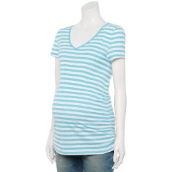 Maternity Sonoma Goods For Life® Essential V-Neck Tee -Sonoma Goods For Life Shop 6120474 Blue White Stripe