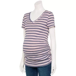 Maternity Sonoma Goods For Life® Essential V-Neck Tee -Sonoma Goods For Life Shop 6120474 Multi Stripe