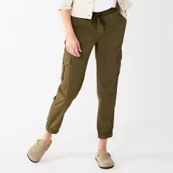 Women's Sonoma Goods For Life® Mid Rise Pull On Jogger Pants -Sonoma Goods For Life Shop 6120482 Olive